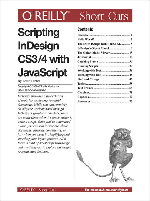 Title details for Scripting InDesign CS3/4 with JavaScript by Peter Kahrel - Available